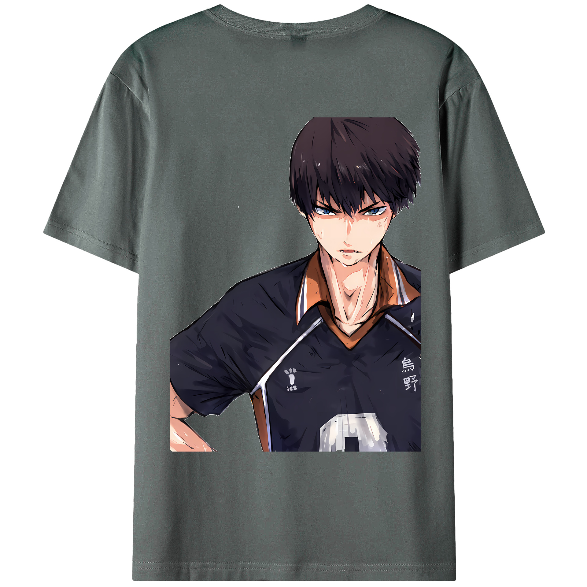 （画像用） ハイキュー!! Haikyu!! 綿100％ メンズ半袖Tシャツ（バックプリント） 通気性